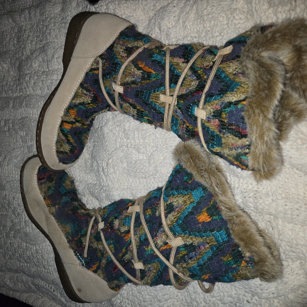 Sam Edelman Size 10 Vintage Colorful Knee High  Aztec Boots - Picture 2 of 12